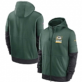 Men's Green Bay Packers New 2020 Nike Green Black Fan Gear Mascot Performance Full Zip Hoodie,baseball caps,new era cap wholesale,wholesale hats